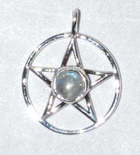 Moonstone Pentagram Sterling Pendant
