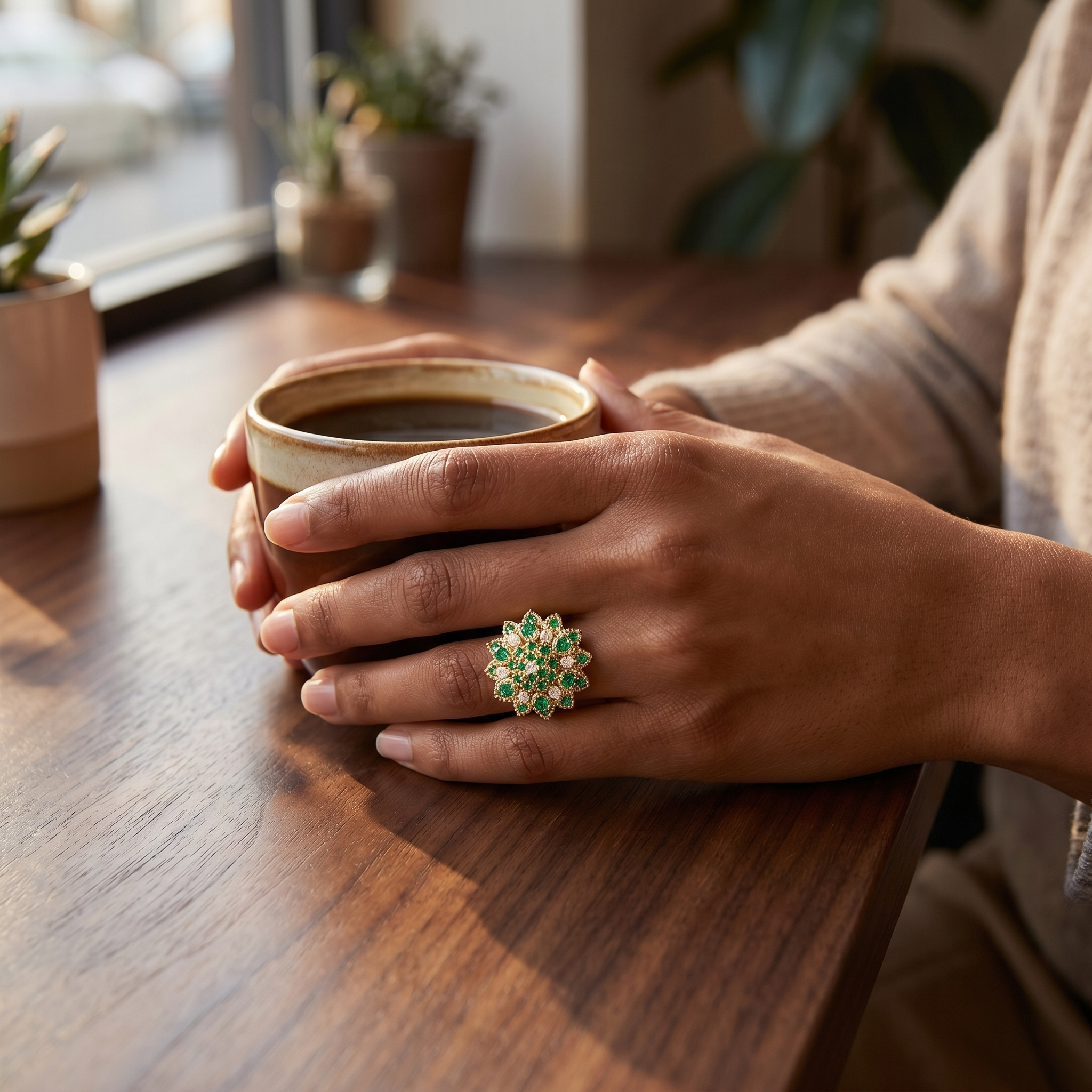 The Verdant Ring — Gold in home setting - Persephone